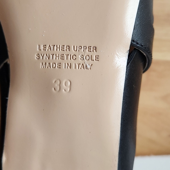 NWT Italian Women's Black Leather Mule. Pointed toe. - Picture 6 of 6